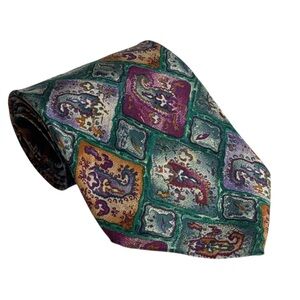 Vintage 70s Wide Paisley Patterned Silk Tie